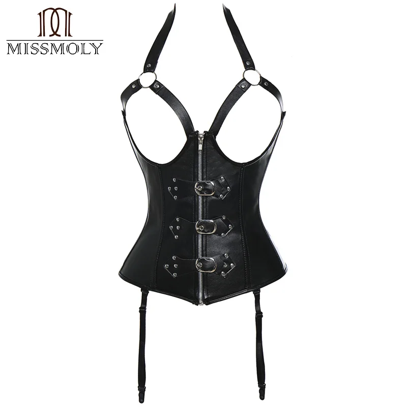 Miss Moly steampunk Corset Gothic Faux leather Bustier Steel Boned Women Tummy Lingerie Tops Plus Size Burlesque Dress Corsets
Miss Moly steampunk Corset Gothic Faux leather Bustier Steel Boned Women Tummy Lingerie Tops Plus Size Burlesque Dress Corsets