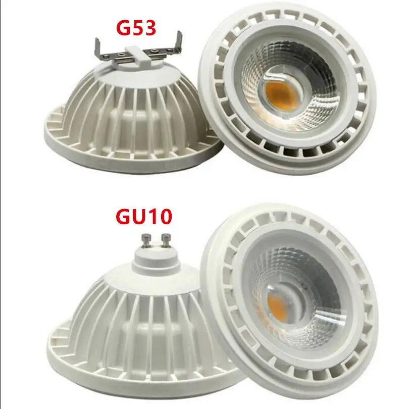

1PCS Free Shipping AR111 15W LED COB Downlight Dimmable G53 GU10 Base Lamp Spotlight DC12V AC110-240V AR111 LED Bulb Lights