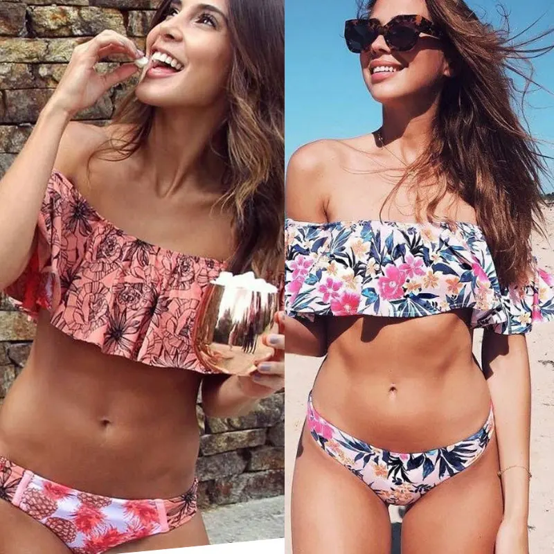 2019 Lotus Leaf Swimsuit Off-shoulder Beachwear Floral Printing Swimwear Push Up Padded Bikini Ruffle Women Summer Bathingsuit
2019 Lotus Leaf Swimsuit Off-shoulder Beachwear Floral Printing Swimwear Push Up Padded Bikini Ruffle Women Summer Bathingsuit