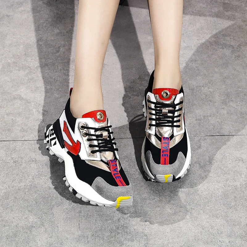 High Quality Genuine Leather Women's Wedge Platform Sneakers Mixed Colors Chunky Sneakers Lace-up Harajuku Retro Dad Shoes
High Quality Genuine Leather Women's Wedge Platform Sneakers Mixed Colors Chunky Sneakers Lace-up Harajuku Retro Dad Shoes
