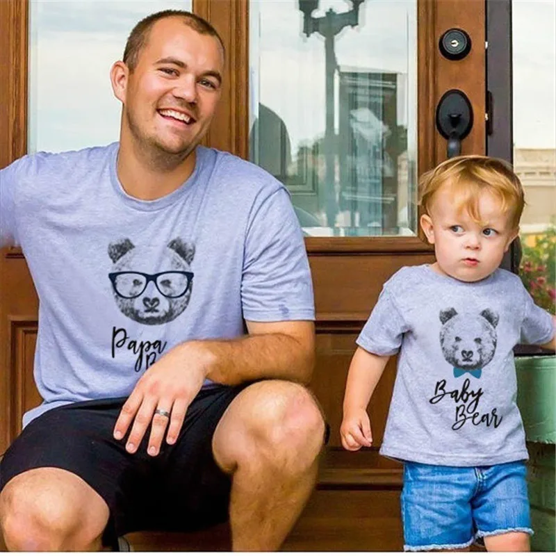 family matching clothes outfits look father mother baby t shirt clothing bear print Little Bear Printed Gray t shirt top
family matching clothes outfits look father mother baby t shirt clothing bear print Little Bear Printed Gray t shirt top