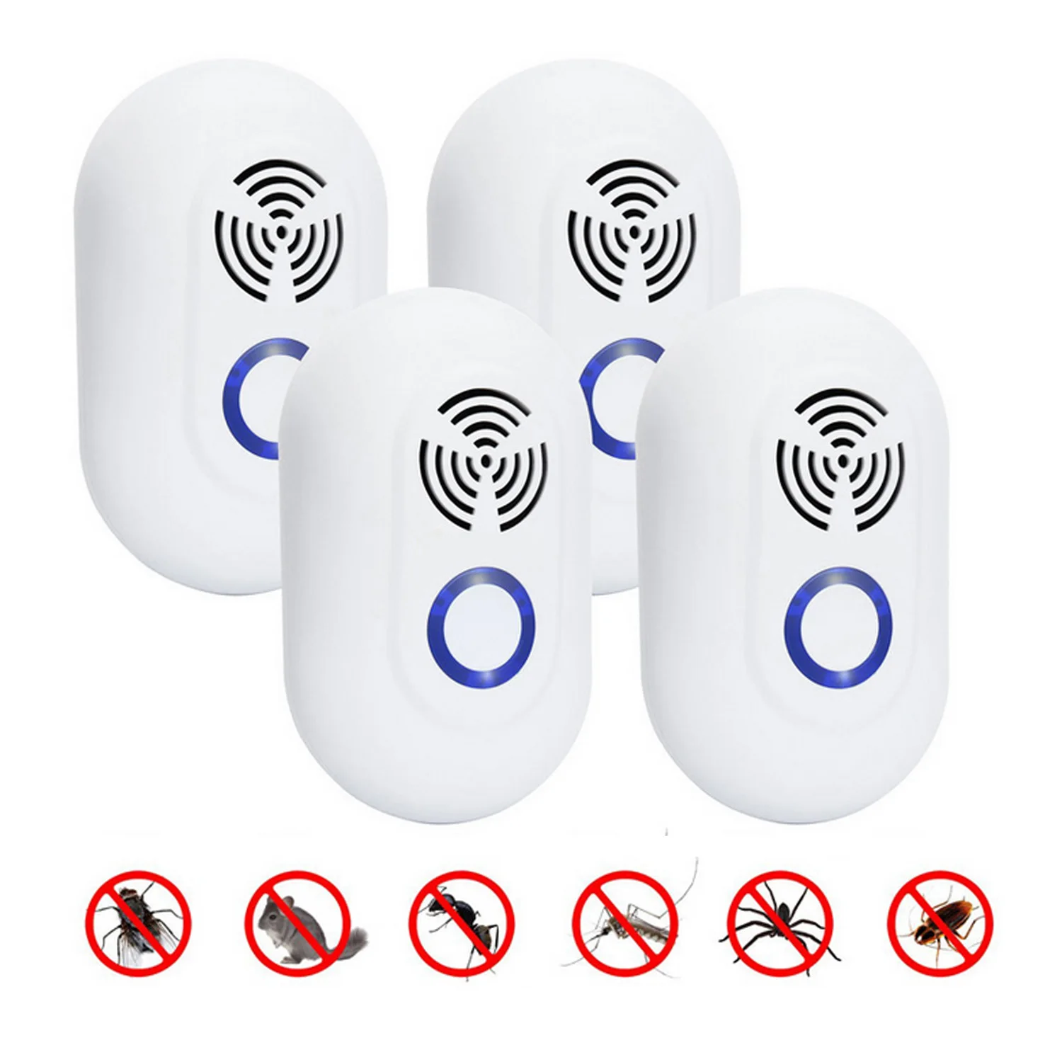 Behogar 4pcs Electronic Ultrasonic Pest Control Repeller Plug in Insect Repellent for Mouse Mosquito Cockroach Cricket Bugs
Behogar 4pcs Electronic Ultrasonic Pest Control Repeller Plug in Insect Repellent for Mouse Mosquito Cockroach Cricket Bugs