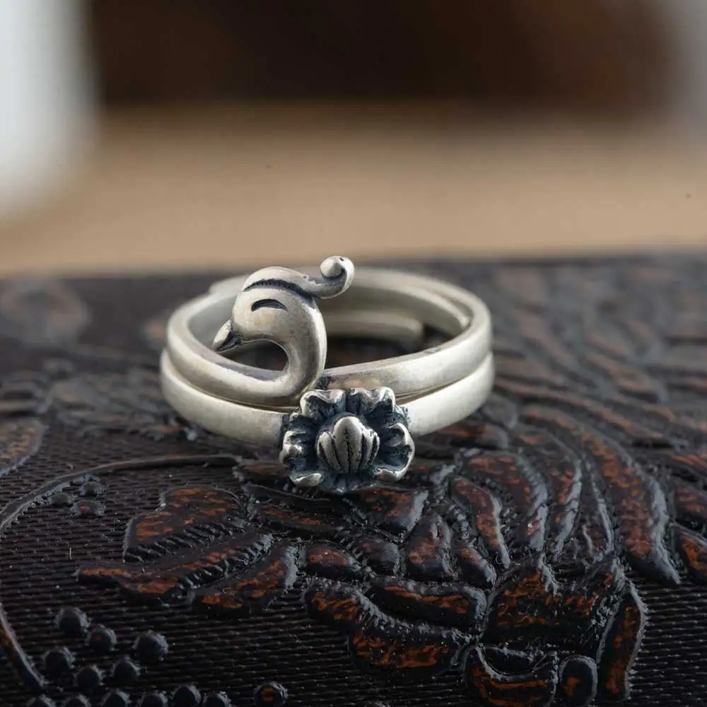 FNJ 925 Silver Flower Ring Peacock New Fashion Real S925 Sterling Thai Silver Rings for Women Jewelry Adjustable Size
FNJ 925 Silver Flower Ring Peacock New Fashion Real S925 Sterling Thai Silver Rings for Women Jewelry Adjustable Size