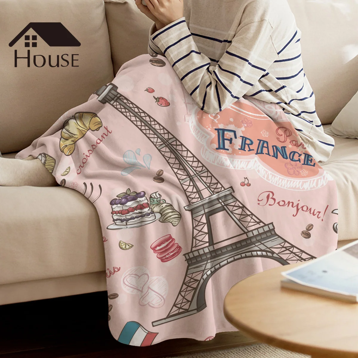 BIGHOUSES Throw Blanket Pink Throw Blanket Retro Eiffel Tower France Warm Microfiber Blanket Flannel Blanket
BIGHOUSES Throw Blanket Pink Throw Blanket Retro Eiffel Tower France Warm Microfiber Blanket Flannel Blanket