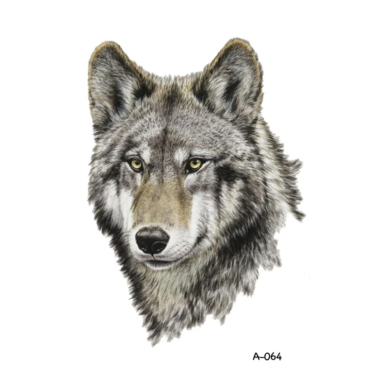 Временная татуировка Wyuen дизайн волка для взрослых и женщин тату наклейка