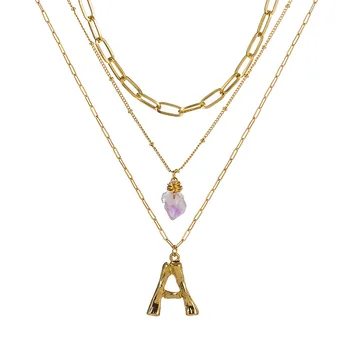 26 Letter Purple Natural Stone Pendant Necklace for Women 2019 Fashion Jewelry Layered Necklace Gold Color New Arrive
26 Letter Purple Natural Stone Pendant Necklace for Women 2019 Fashion Jewelry Layered Necklace Gold Color New Arrive