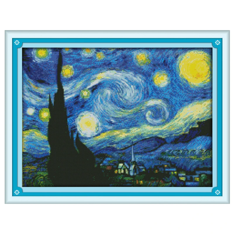 11/14/16/18/27 The Starry Night of Van Gogh Counted Cross Stitch Sets Chinese Cross-stitch Kits Embroidery Needlework
11/14/16/18/27 The Starry Night of Van Gogh Counted Cross Stitch Sets Chinese Cross-stitch Kits Embroidery Needlework
