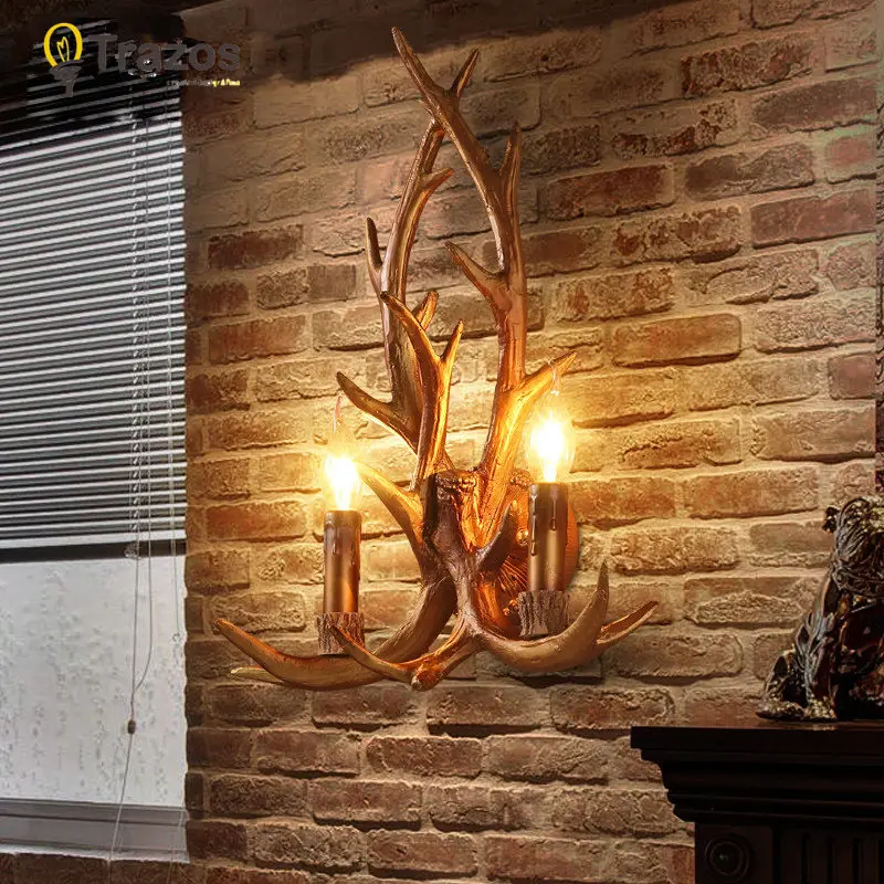 Art Deco Retro Wall Lamp American Country Wall Light Resin Deer Horn Antler Lampshade Decoration Sconce Free shipping
Art Deco Retro Wall Lamp American Country Wall Light Resin Deer Horn Antler Lampshade Decoration Sconce Free shipping