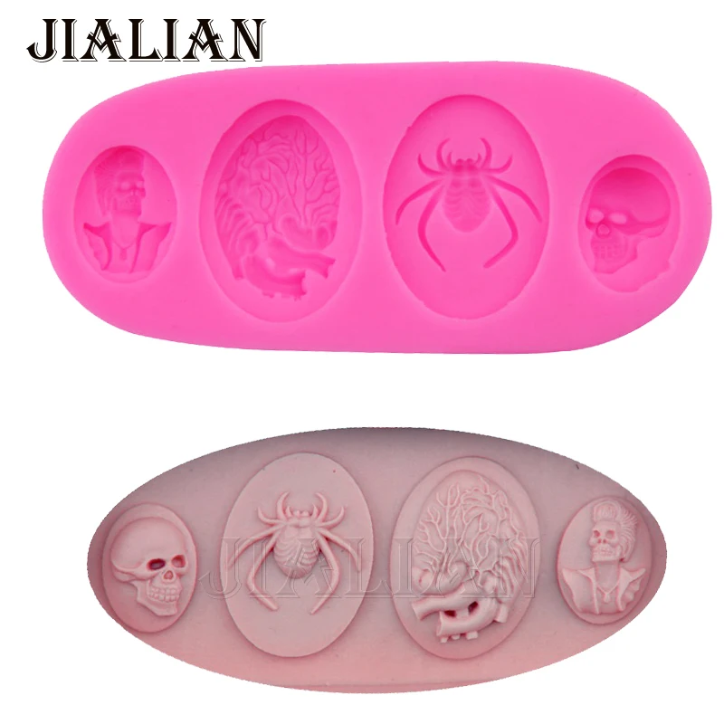 3D Halloween Brain Skull Spider Silicone Molds Cake Decorating Mould Baking Tools Fondant Chocolate Mold cake pop recipe T0803
3D Halloween Brain Skull Spider Silicone Molds Cake Decorating Mould Baking Tools Fondant Chocolate Mold cake pop recipe T0803