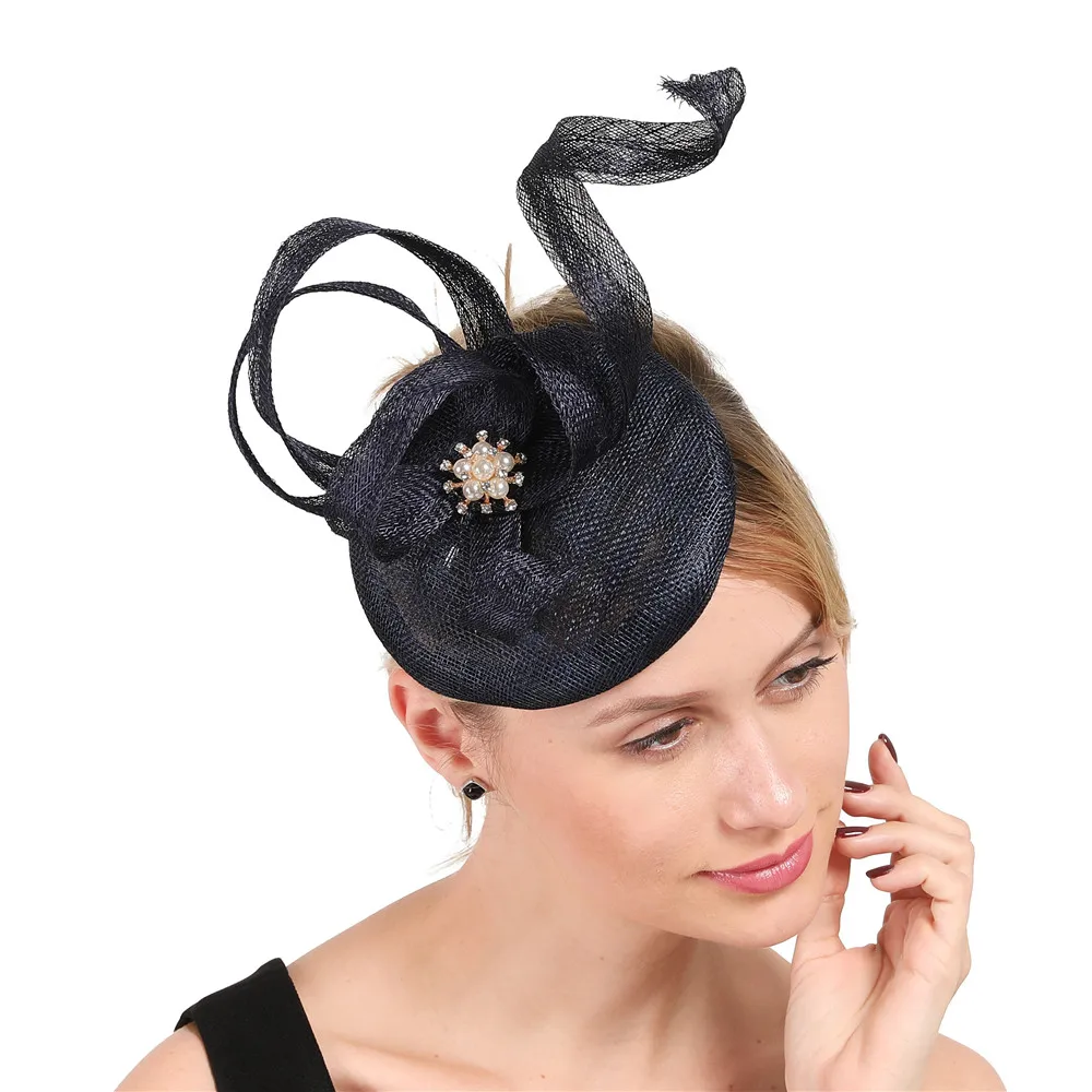 Vintage church sinamay fascinators elegant women millinery hats Simulation pearl decoration headwear bridal married caps XMF296
Vintage church sinamay fascinators elegant women millinery hats Simulation pearl decoration headwear bridal married caps XMF296