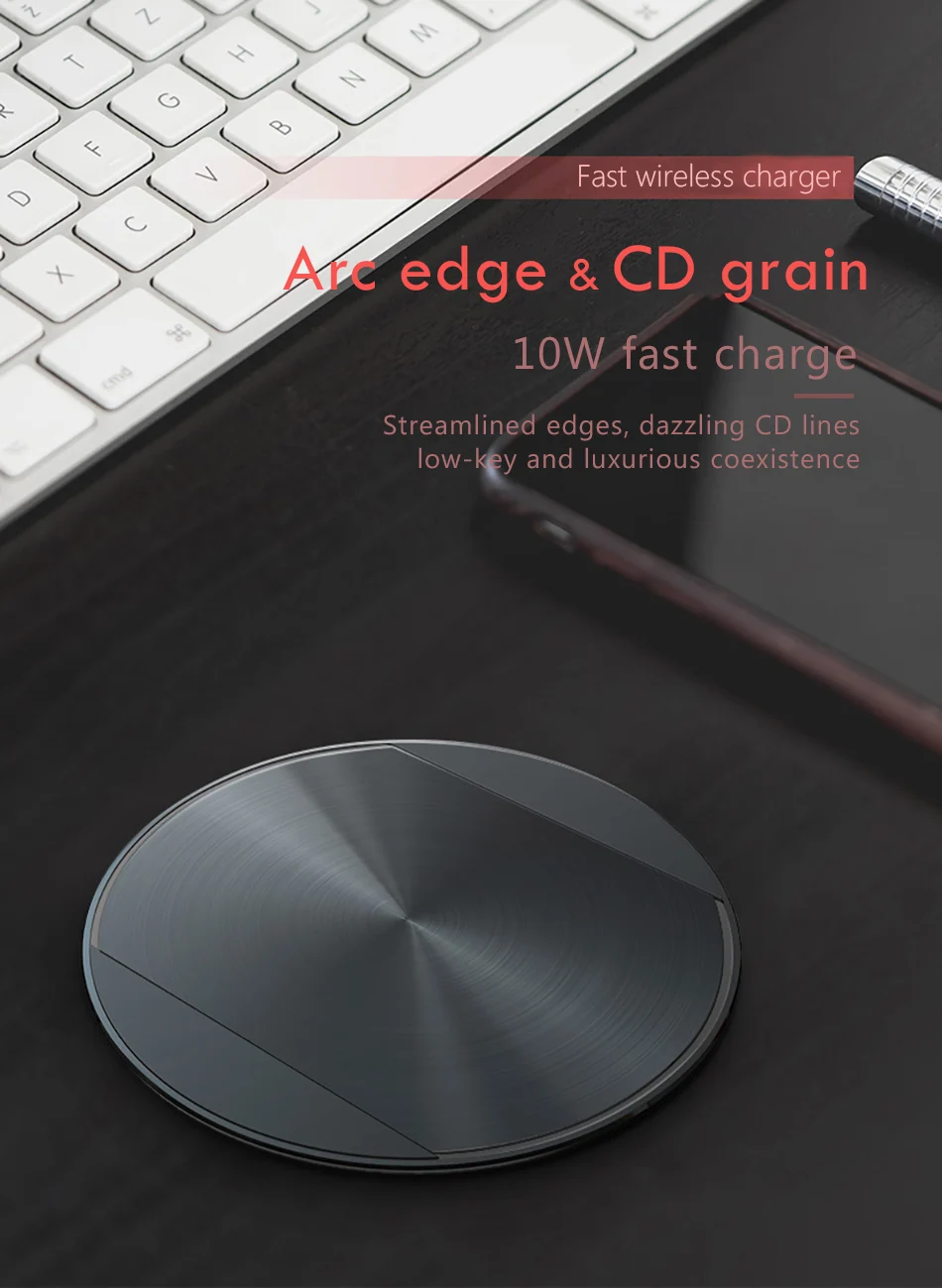 !ACCEZZ 10W Led Qi Wireless Charger For iPhone X 8 Samsung Galaxy S9 S8 Plus S7 S6 Edge Note 8 5 Ultra-thin Wireless Charge Pad For Mix 2S (4)