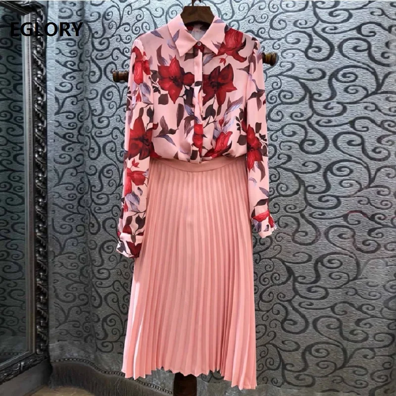 Top Grade Designer Clothes Suit & Sets 2019 Spring Summer Suits Women Floral Print Shirt+Pleated Pink Skirt Set Female Suits
Top Grade Designer Clothes Suit & Sets 2019 Spring Summer Suits Women Floral Print Shirt+Pleated Pink Skirt Set Female Suits