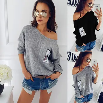 Casual Sexy Off Shoulder Knitted Women Sweater and Pullover 2018 Autumn Winter Plus size Fashion Sequined Long Sleeve Jumper Pul
Casual Sexy Off Shoulder Knitted Women Sweater and Pullover 2018 Autumn Winter Plus size Fashion Sequined Long Sleeve Jumper Pul