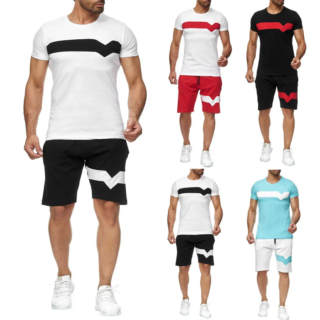 male Mens Summer tracksuit Striped multicolor Collision short sleeve Shorts Sports comfortable Thin clothing Sets free shiping
male Mens Summer tracksuit Striped multicolor Collision short sleeve Shorts Sports comfortable Thin clothing Sets free shiping