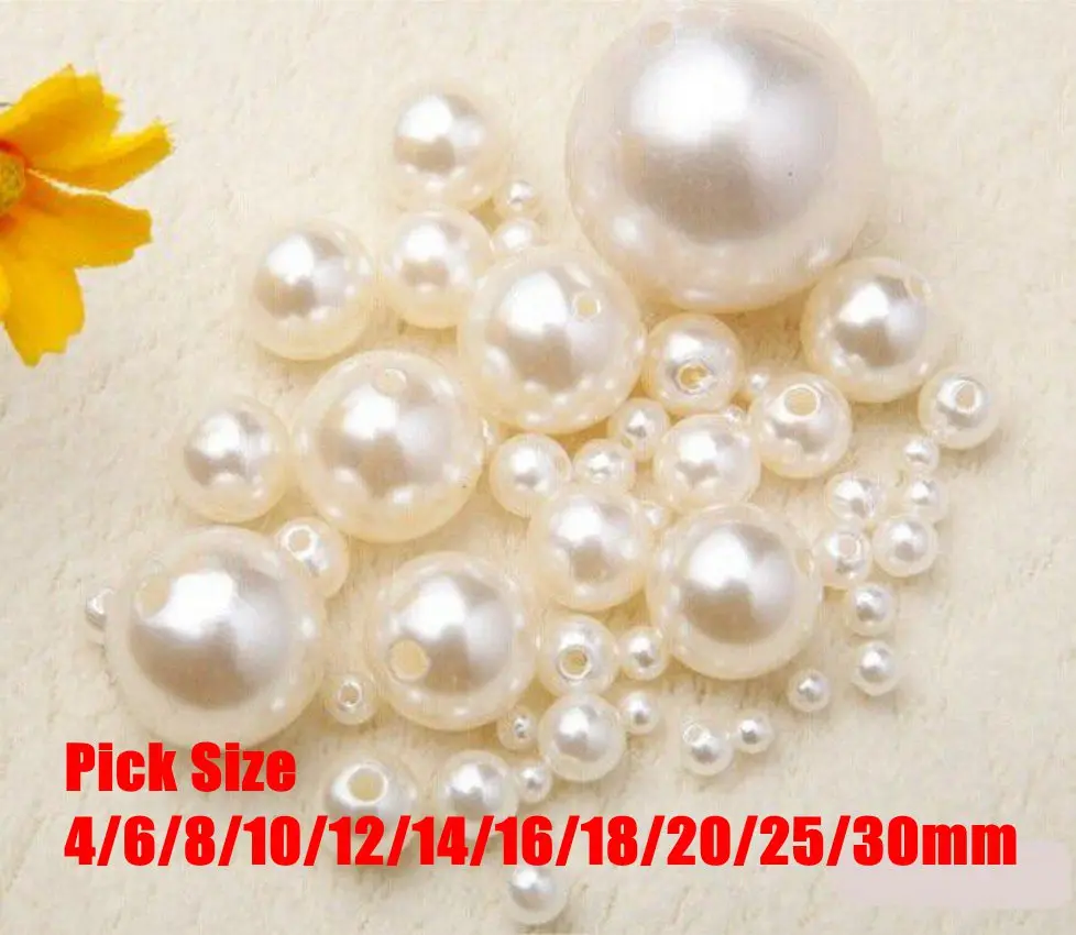 Free Shipping ABS Pearl Imitation Ball Charm Round Beads 4/6/8/10/12/14/16/18/20/25/30mm Wholesale For Fashion Jewelry Making
Free Shipping ABS Pearl Imitation Ball Charm Round Beads 4/6/8/10/12/14/16/18/20/25/30mm Wholesale For Fashion Jewelry Making