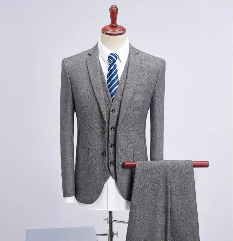 Jacket+Vest+Pants) 2019 Custom Slim Fit Suits Business Wedding Smoking Suit Men Wedding Plaid Suit Vestidos costume homme terno
Jacket+Vest+Pants) 2019 Custom Slim Fit Suits Business Wedding Smoking Suit Men Wedding Plaid Suit Vestidos costume homme terno
