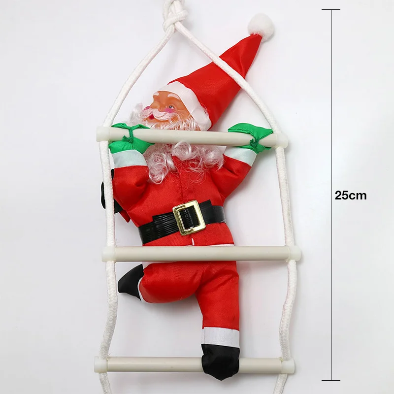 

cute 25cm Christmas Santa Claus doll Christmas tree decorations with stair natal new year gifts Christmas decoration for home