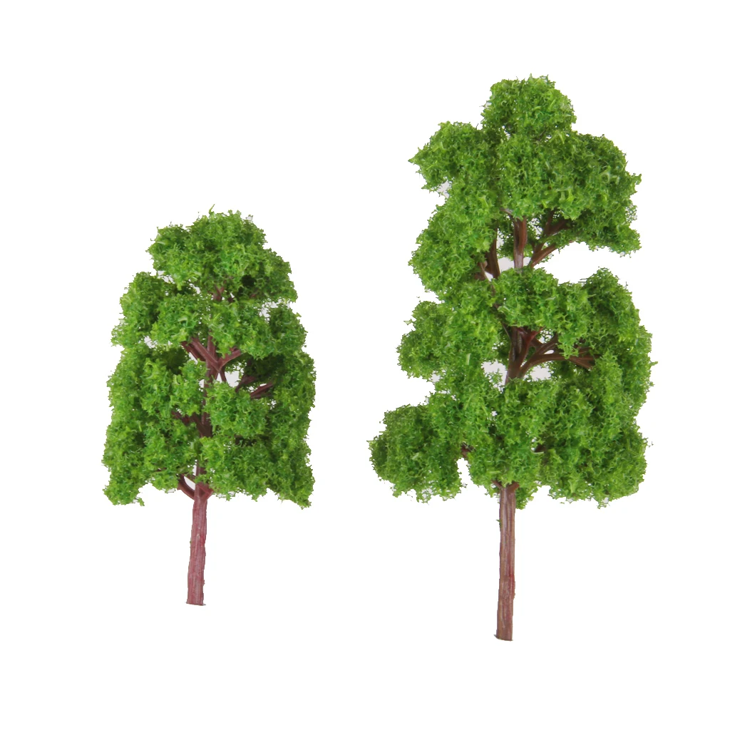 10Pcs Plastic Model Tree Railroad Building Street Park Scene Scale HO 1:75 10Pcs Plastic Model Tree Railroad Building Street Park Scene Scale HO 1:75