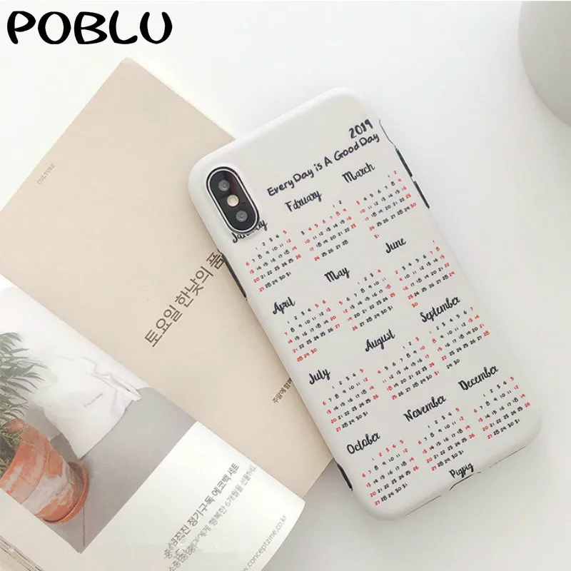 POBLU New 2019 Calendar Patterned Phone Cases For iphone XR XS Max Fashion Cool IMD TPU Soft Back Cover For iphone 6s 7 8 Plus
POBLU New 2019 Calendar Patterned Phone Cases For iphone XR XS Max Fashion Cool IMD TPU Soft Back Cover For iphone 6s 7 8 Plus
