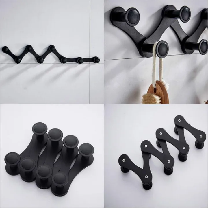 Black Accordion Coat Rail Towel Hooks Robe Hooks Expandable Hat Cap Rail Rack Hanger, Shape Adjustable and Changable, Aluminum,
Black Accordion Coat Rail Towel Hooks Robe Hooks Expandable Hat Cap Rail Rack Hanger, Shape Adjustable and Changable, Aluminum,