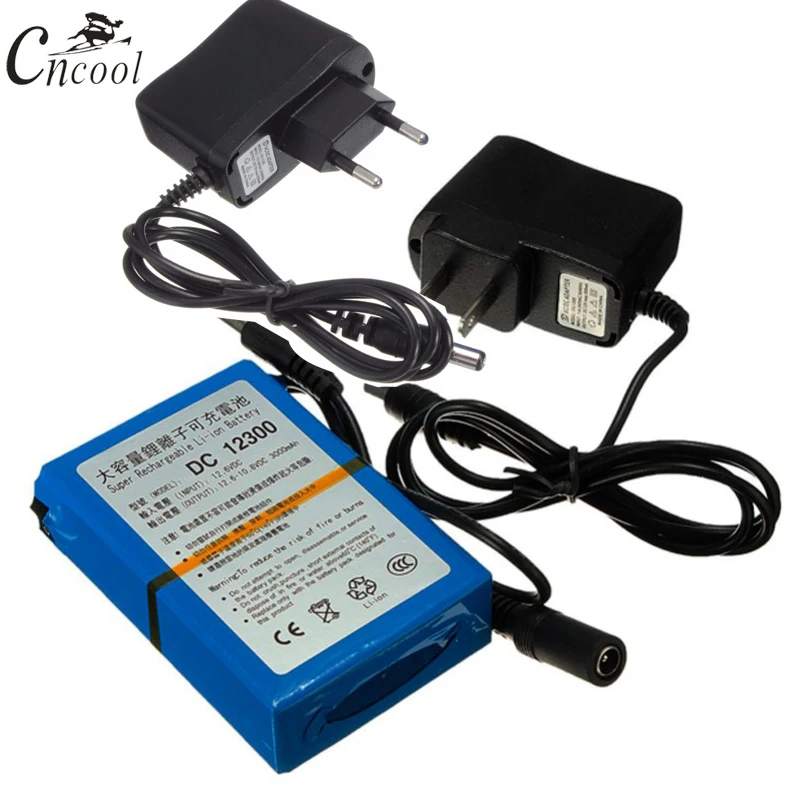 Cncool High Quality DC 12V 3000mAh Li-ion Rechargeable Battery Pack with US/EU Plug Lithium Camera Batteries Li-ion Bateria
Cncool High Quality DC 12V 3000mAh Li-ion Rechargeable Battery Pack with US/EU Plug Lithium Camera Batteries Li-ion Bateria