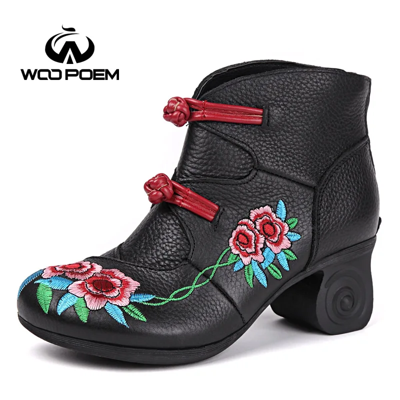 2017 Winter Shoes Woman Genuine Leather Boots High Heel Ankle Boots Classic Retro Embroider Flowers Women Boots
2017 Winter Shoes Woman Genuine Leather Boots High Heel Ankle Boots Classic Retro Embroider Flowers Women Boots