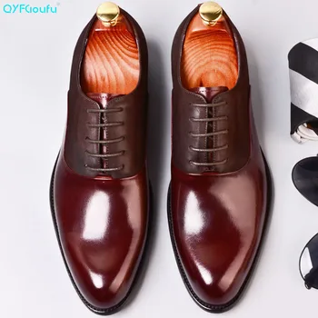 QYFCIOUFU Lace Up Men Dress Oxfords Shoe Genuine Leather Luxury Brand Office Formal Pointed Toe Fashion Splice Mens Wedding Shoe
QYFCIOUFU Lace Up Men Dress Oxfords Shoe Genuine Leather Luxury Brand Office Formal Pointed Toe Fashion Splice Mens Wedding Shoe