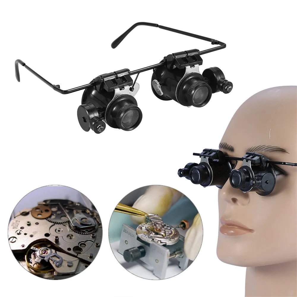 20x led double eye repair magnifier glasses Mini Loupe Lens Magnifying Glas with LED Light Watch Jeweler Microscope#YY
20x led double eye repair magnifier glasses Mini Loupe Lens Magnifying Glas with LED Light Watch Jeweler Microscope#YY