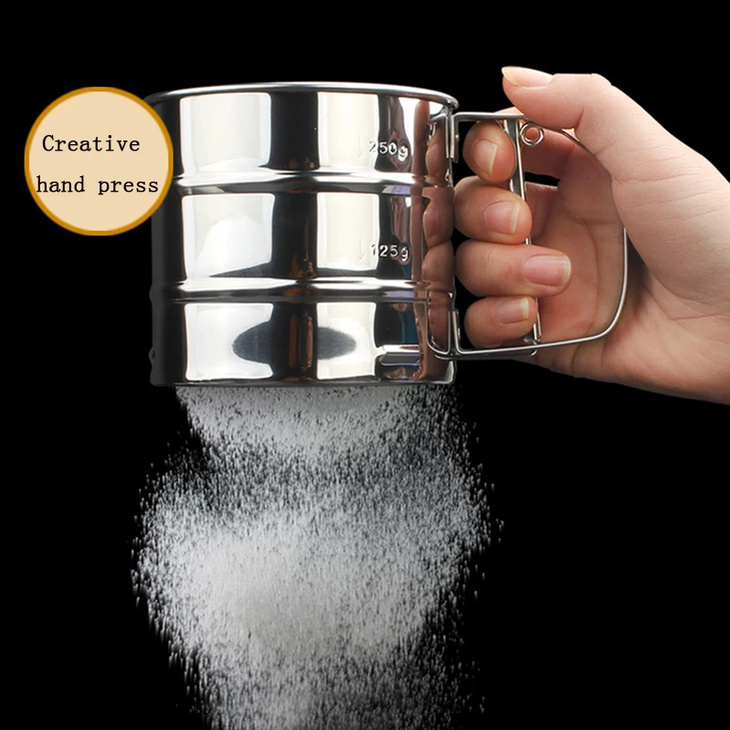 New Stainless Steel Sieve Cup Powder Flour Mesh Sieve Baking Tools for Cakes Decorating Pastry Tools Bakeware
New Stainless Steel Sieve Cup Powder Flour Mesh Sieve Baking Tools for Cakes Decorating Pastry Tools Bakeware
