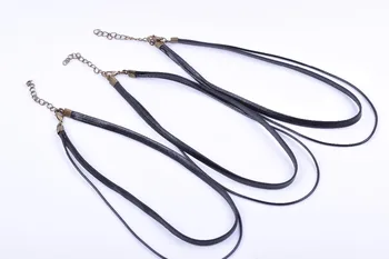 20pcs Two Strands/Layers Black Korea Waxed Cotton Cord Choker/Collar Necklace with Extension Chain
20pcs Two Strands/Layers Black Korea Waxed Cotton Cord Choker/Collar Necklace with Extension Chain