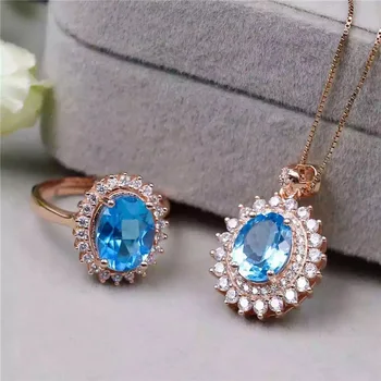 925 Sterling Silver with natural Topaz Ring + ring pendant pendant set free shipping
925 Sterling Silver with natural Topaz Ring + ring pendant pendant set free shipping