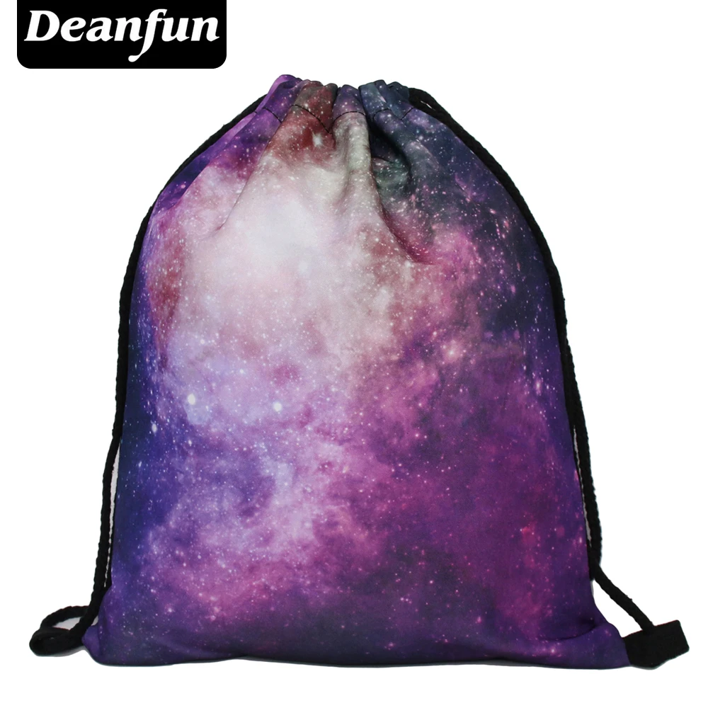 Image Deanfun 2016 womens daypacks printing bag for beach mochila feminina harajuku drawstring bag mens backpacks galaxy pink s69