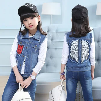 Girls for Jeans Vests Spring Autumn Sleeveless Ripped Cowboy Vest Angel Wings Denim Outerwear Children 6 8 10 12Y Girls Clothing
Girls for Jeans Vests Spring Autumn Sleeveless Ripped Cowboy Vest Angel Wings Denim Outerwear Children 6 8 10 12Y Girls Clothing