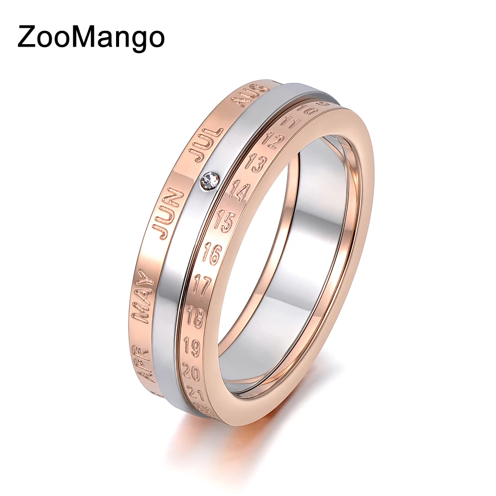 ZooMango Trendy Rotatable Ring Silver & Rose Gold Color Monthly Calendar Jewelry With Single Cystal Stainless Steel Ring ZR18133
ZooMango Trendy Rotatable Ring Silver & Rose Gold Color Monthly Calendar Jewelry With Single Cystal Stainless Steel Ring ZR18133