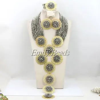 African Wedding Crystal Beads Jewelry Sets 2015 Fashion Nigerian Costume Bridal Jewelry In Full Set Free Shipping AMJ282 
African Wedding Crystal Beads Jewelry Sets 2015 Fashion Nigerian Costume Bridal Jewelry In Full Set Free Shipping AMJ282