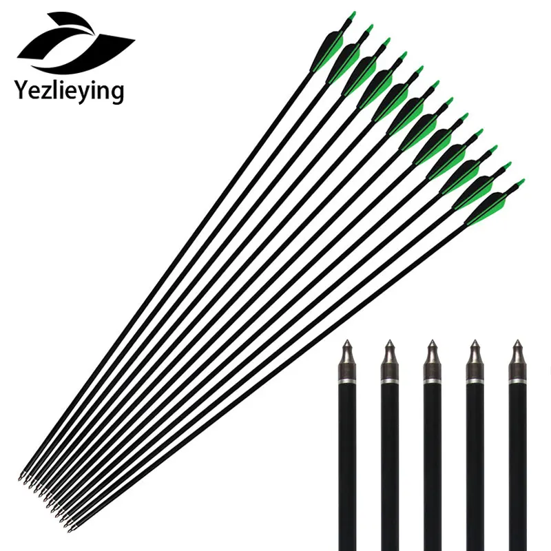 Hunting Archery 6pcs 80cm Length Fiberglass Arrows Replaceable Arrowhead Target Practice Steel Point Green Black Feather
Hunting Archery 6pcs 80cm Length Fiberglass Arrows Replaceable Arrowhead Target Practice Steel Point Green Black Feather