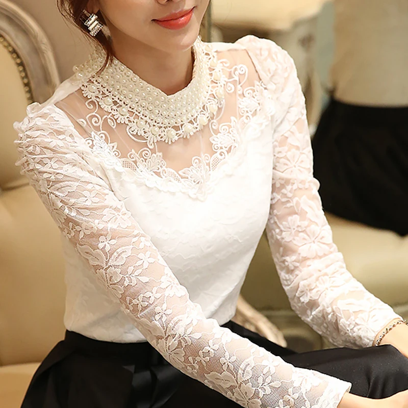 Based Shirt Women Spring Autumn Pearl O-neck Long Sleeve Lace Bottoming Shirt Lace Blouse Blusas Female Women Tops Plus Size 3XL
Based Shirt Women Spring Autumn Pearl O-neck Long Sleeve Lace Bottoming Shirt Lace Blouse Blusas Female Women Tops Plus Size 3XL