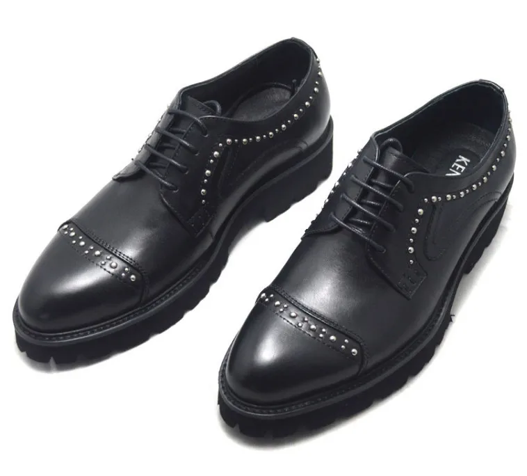 Thick Bottom Men Retro Real Leather Office Work Shoes Hombre Black Color Rivet Leather Youth Casual Shoes
Thick Bottom Men Retro Real Leather Office Work Shoes Hombre Black Color Rivet Leather Youth Casual Shoes