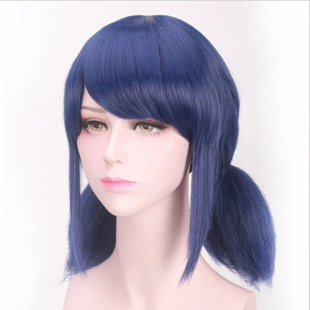 Vevefhuang Wigs Peluca Marinette Girls Women Cosplay Double Ponytail Braids Short Straight Blue Hair 13 Vevefhuang Wigs Peluca Marinette Girls Women Cosplay Double Ponytail Braids Short Straight Blue Hair -Zentai shop online