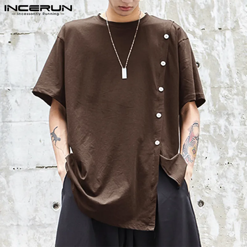 INCERUN 2019 Punk Style Men T Shirt O Neck Short Sleeve Loose Button Hip-hop Tee Shirt Stylish T-shirts Men Camisetas Hombre 5XL
INCERUN 2019 Punk Style Men T Shirt O Neck Short Sleeve Loose Button Hip-hop Tee Shirt Stylish T-shirts Men Camisetas Hombre 5XL