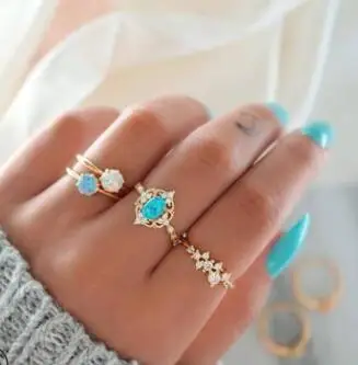 4 pieces charm blue gold ring crystal rings set elegant lady finger ring party holiday jewelry accessories Boho rings ring for
4 pieces charm blue gold ring crystal rings set elegant lady finger ring party holiday jewelry accessories Boho rings ring for
