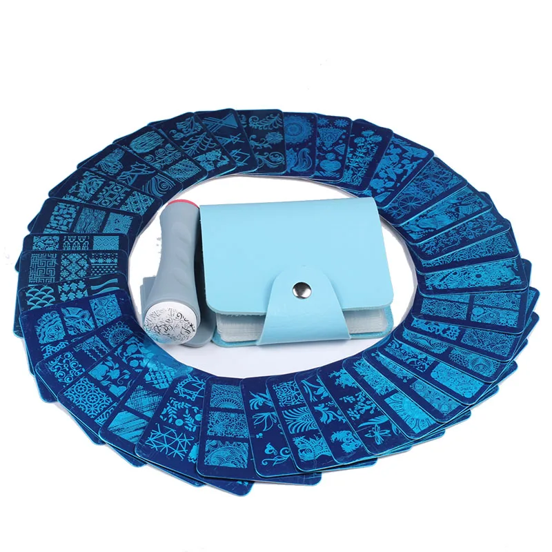 Finger Angel 35 Pcs Designs Nail Art Stamping Template 6*6cm Square Image Plate+1 Pcs Double Side Nail Stamper +1 Blue Case Kit
Finger Angel 35 Pcs Designs Nail Art Stamping Template 6*6cm Square Image Plate+1 Pcs Double Side Nail Stamper +1 Blue Case Kit