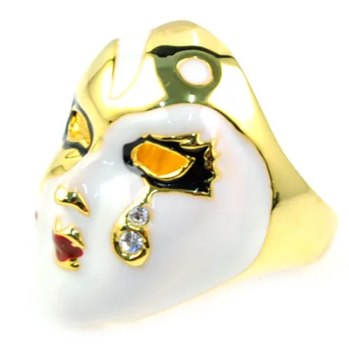 Fashion Light Gold Color Cocktail Ring for Women Bar Mask Steampunk Jewelry Ring Cubic Zirconia Tear Rings Collier Femme RN-597
Fashion Light Gold Color Cocktail Ring for Women Bar Mask Steampunk Jewelry Ring Cubic Zirconia Tear Rings Collier Femme RN-597