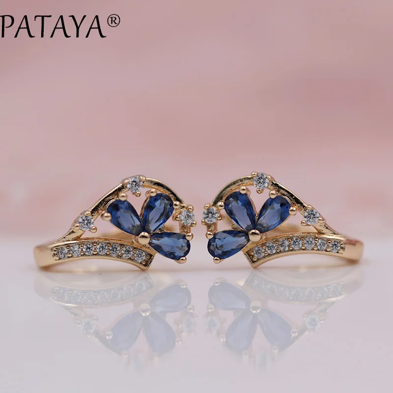 PATAYA New Arrivals Women High Quality Fine 585 Rose Gold Jewelry Dark Blue Water Drop Petal Natural Zirconia Dangle Earrings
PATAYA New Arrivals Women High Quality Fine 585 Rose Gold Jewelry Dark Blue Water Drop Petal Natural Zirconia Dangle Earrings