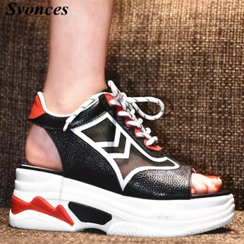 2019 Lace Up Mesh Platform Sandals Women Summer Open Toe Fashion High Heels Platform Wedge Women Shoes Female Sandals Casual 
2019 Lace Up Mesh Platform Sandals Women Summer Open Toe Fashion High Heels Platform Wedge Women Shoes Female Sandals Casual