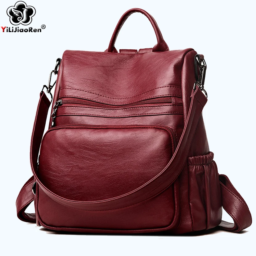 High Quality Leather Backpack Female 2019 Fashion Anti-theft Women Backpack Large Capacity Bookbag Simple back bags for women
High Quality Leather Backpack Female 2019 Fashion Anti-theft Women Backpack Large Capacity Bookbag Simple back bags for women