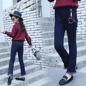 2019 Kids Girls Flare Thick Jeans Pants Teenage Girls Bell-Bottoms Warm Denim Trousers Children Elastic Wide Leg Leggings Q61
2019 Kids Girls Flare Thick Jeans Pants Teenage Girls Bell-Bottoms Warm Denim Trousers Children Elastic Wide Leg Leggings Q61