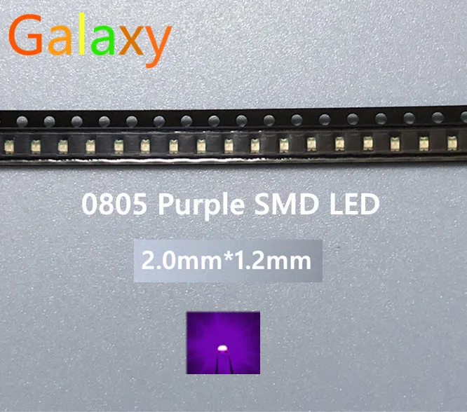 SMD SMT УФ/фиолетовый 0805 Супер яркая светодиодная лампа 2 0*1 2*0 8 мм 390-410nm smd LED UV