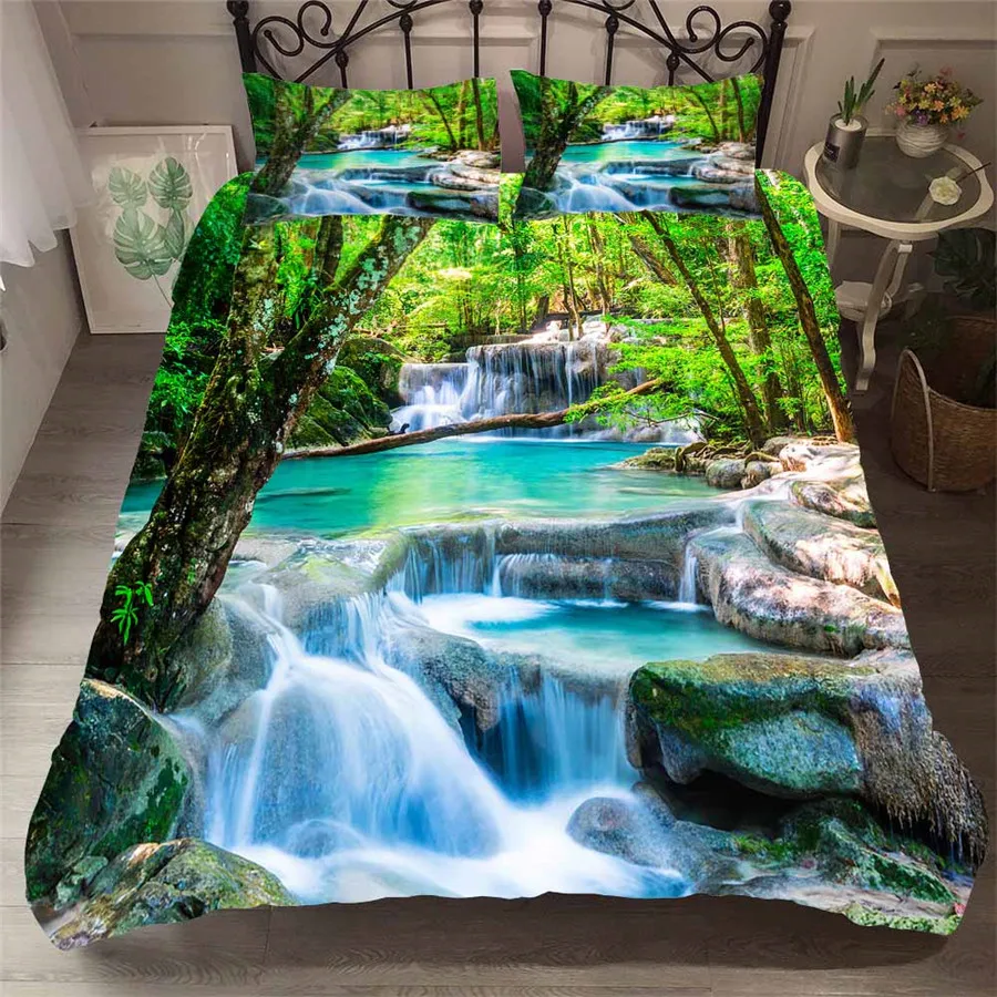 Bedding Set 3D Printed Duvet Cover Bed Set Forest waterfall Home Textiles for Adults Bedclothes with Pillowcase #SL05
Bedding Set 3D Printed Duvet Cover Bed Set Forest waterfall Home Textiles for Adults Bedclothes with Pillowcase #SL05