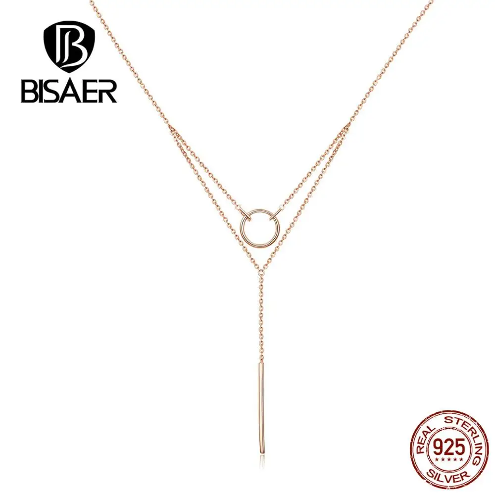 BISAER Fashion Golden Big Circle Column Double Layer Pendant Necklace Party Jewelry 925 Sterling Silver Necklace Female GAN078
BISAER Fashion Golden Big Circle Column Double Layer Pendant Necklace Party Jewelry 925 Sterling Silver Necklace Female GAN078